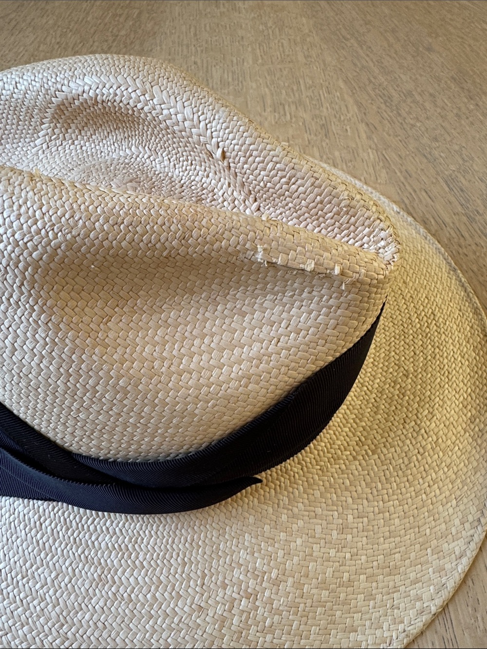 Freya Natural Straw Fedora with Black Band Size S - Picture 8 of 8